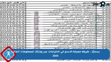 رسميًا.. طريقة معرفة الاسم في الإفراجات عبر بوابتك للمعلومات المالية 2025